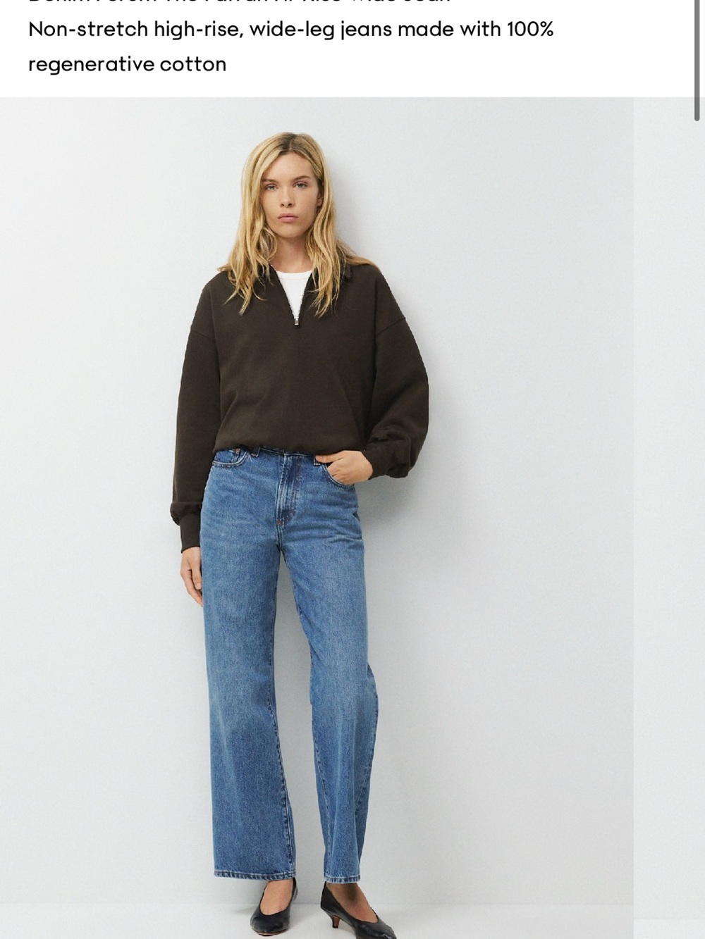Denim Forum Farrah Wide-Leg High-Rise Blue Jeans